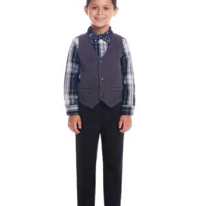 Andy & Evan Boys size 4 Gray Green 4 Piece Suit Set NWT